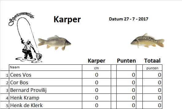 6e zomeravond karperen